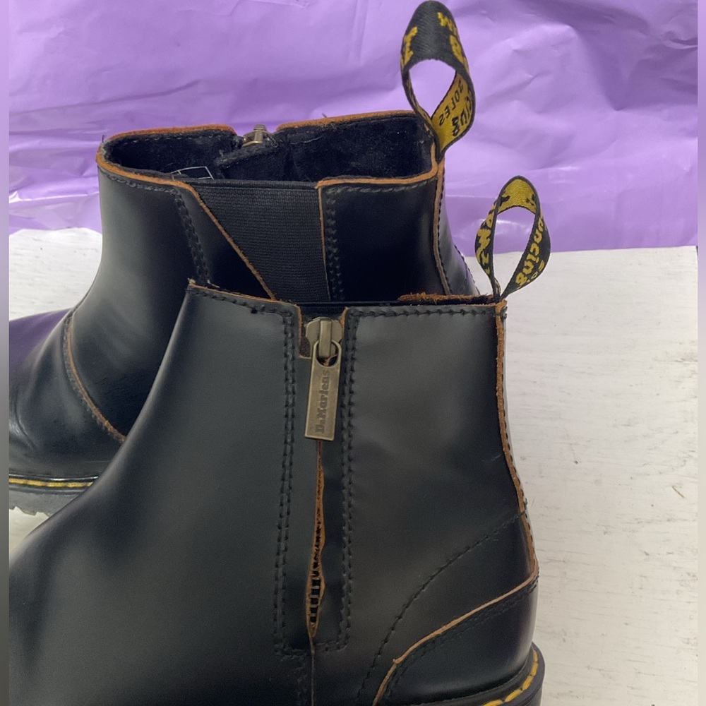 DR MARTENS | ROMETTY II CHELSEA BOOTS US 6 Black Leather Platform Boots - Picture 6 of 11